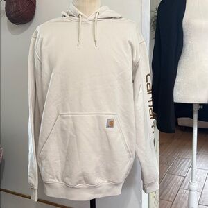 NWT Carhartt Men’s Lsz Cream Logo Hoodie Sweatshirt